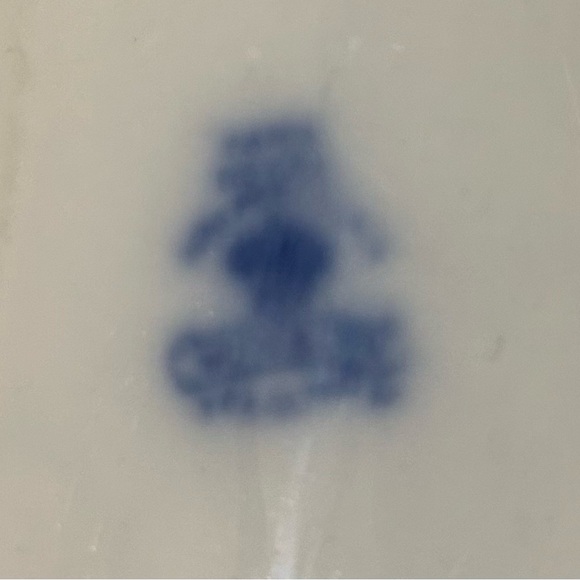 Antique New Wharf Pottery “Paris” pattern Flow Blue Large Serving Platter - Picture 7 of 11